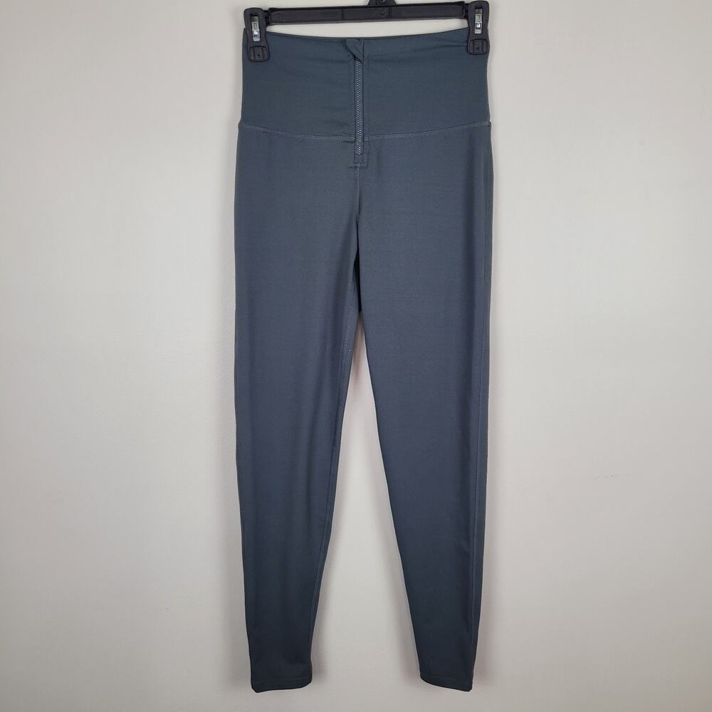 Kyodan Womens XS Leggings Gray High Waist Zipper Athleisure Yoga